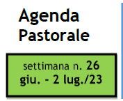 Foglietto settimanale 25 giugno 2023